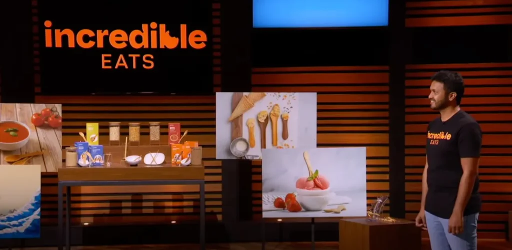 The founder of Incredible Eats pitching his product on Shark Tank TV Show.
